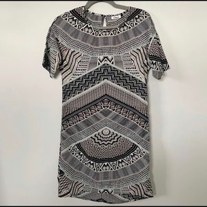 ONLY patterned black grey turquoise dress